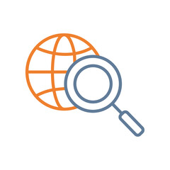 Global Research Line Two Color Icon