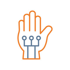 Wired Gloves Line Two Color Icon