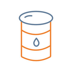 Oil Barrel Line Two Color Icon