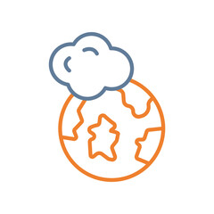 Earth Line Two Color Icon