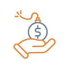 Debt Line Two Color Icon