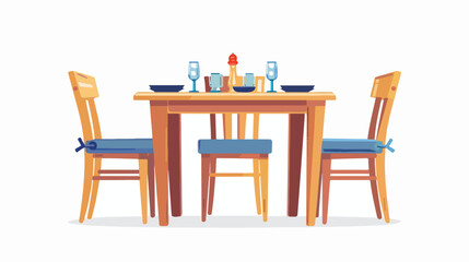 Fototapeta na wymiar Dining table set icon vector illustration symbol de
