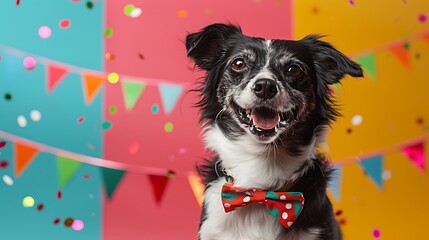 Playful Dog Poses for Design Project on Solid Backdrop