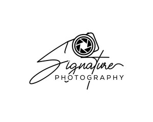 Professionally name  signature photography Font Calligraphy Logotype Script Font Type Font lettering handwritten with camera icon