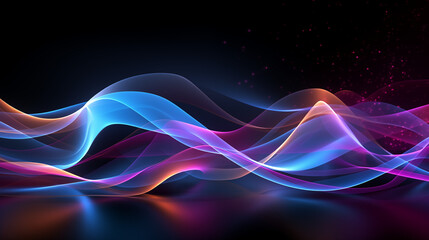 Sleek Wavy Lines Abstract Desktop Wallpaper in Cool Hues