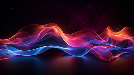 Vibrant Abstract Wave Background in Neon Colors