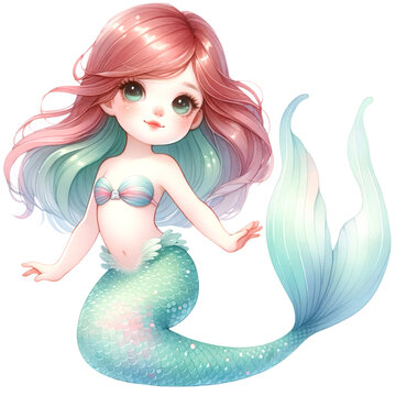 Cute mermaid clip art