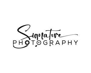 Handwritten signature photography logo Font Calligraphy Logotype Script Font Type Font lettering handwritten with camera icon design