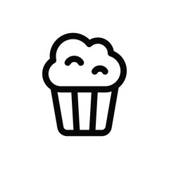 Simple Popcorn line icon isolated on a white background	