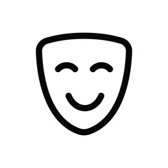 Simple Opera Mask line icon isolated on a white background	