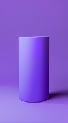 Cylindrical clay 3D graph, solid violet backdrop, bird's-eye view, soft light