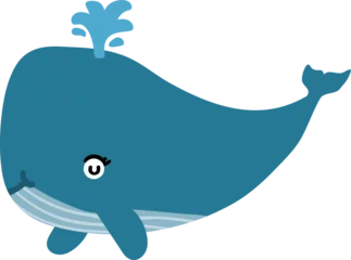 Fotobehang cute whale cartoon, sea animal © titima157