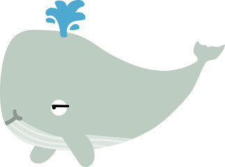 Fototapeta premium cute whale cartoon, sea animal