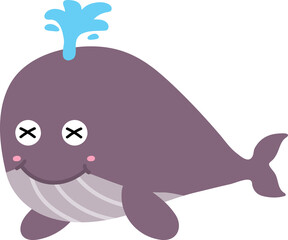 cute whale cartoon, sea animal
