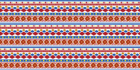 Colored ethnic pattern. Seamless and vector stylish and simple ethnic pattern.