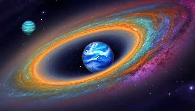 Crea una imagen de un vasto universo lleno de innumerables galaxias gemelas, con LUANA destacando en el fondo. Muestra la diversidad de planetas en LUANA, con colores vibrantes y formas inusuales. Des