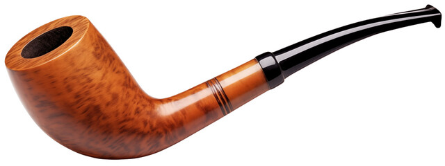 A fictional wooden tobacco smoking pipe, isolated
