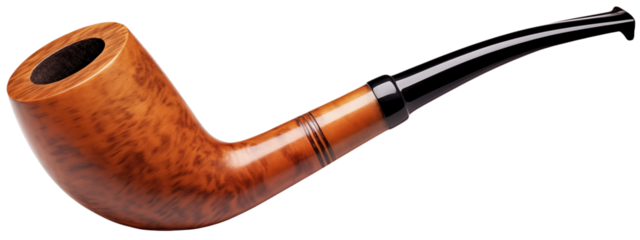 A fictional wooden tobacco smoking pipe, isolated