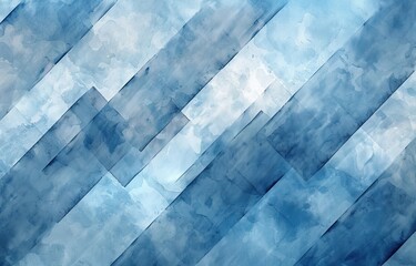 Diagonal Blue Geometric Watercolor Background