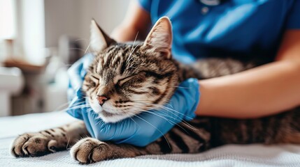 cat at veterinary clinic
