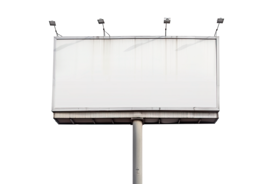 Wide billboard with blank canvas isolated image