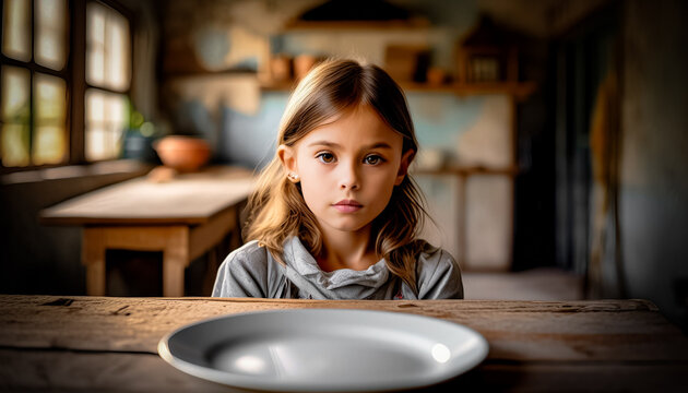 CRIAN&Ccedil;A POBRE EM FRENTE A UM PRATO VAZIO EM UM CONCEITO DE INSEGURAN&Ccedil;A ALIMENTAR, FOME, POBREZA E M&Aacute; DISTRIBUI&Ccedil;&Atilde;O DE RENDA