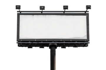 Wide billboard with blank canvas isolated image