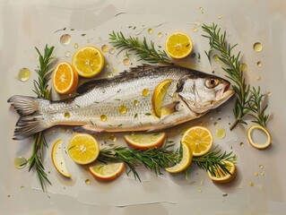 Culinary artists rendition of sea bass