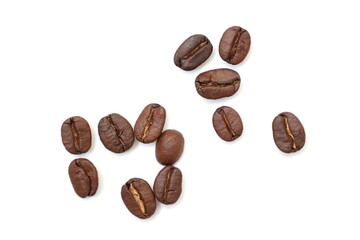 coffee beans isolated on white