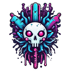Skull art illustrations for stickers tshirt design poster etc