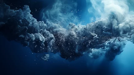 Fototapeten Underwater Smoke and Bubbles Artistic Concept © heroimg