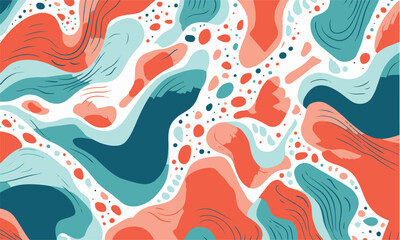 Fototapeta na wymiar hand drawn flat design abstract doodle pattern
