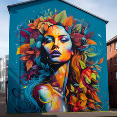 Vibrant street art on a city wall.