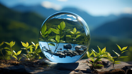 3D illustration renewable energy concept earth day