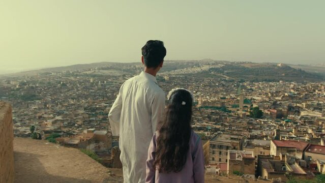 Two kids overlooking Fes Old City
