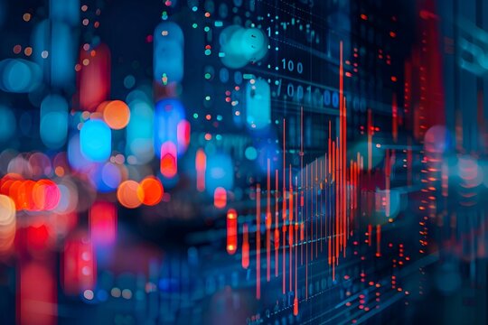 bokeh effects on Illustrative Chart Analysis for Data-driven Solutions - abstract digital background