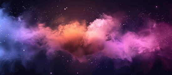The purple sky resembles a galaxy with billowing clouds of magenta and electric blue, creating a mesmerizing display of colors and gas - obrazy, fototapety, plakaty