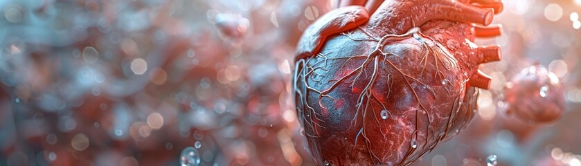 The structure of the heart in the cardiovascular system
