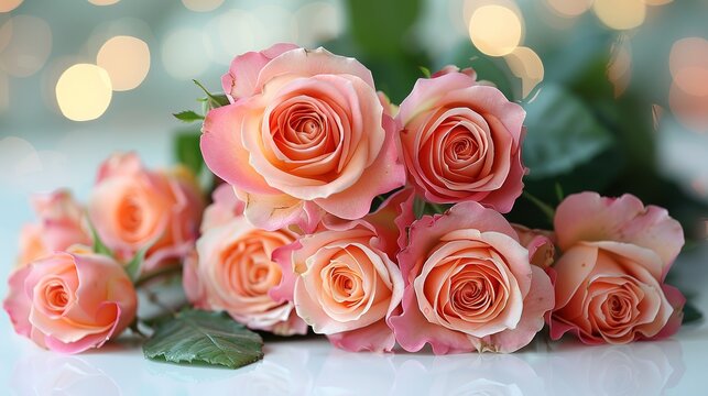 Beautiful roses on white background close up  ,Generative ai, 