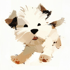 Playful and Adorable Puppy Illustration Artwork