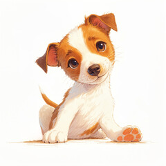 Playful and Adorable Puppy Illustration Artwork - 778600990