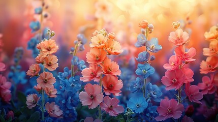 Gradient background that mirrors the colors and transitions seen in a blooming garden filled with diverse and vibrant flowers ,Generative ai, 