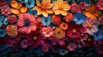 Gradient background that mirrors the colors and transitions seen in a blooming garden filled with diverse and vibrant flowers ,Generative ai,  - obrazy, fototapety, plakaty