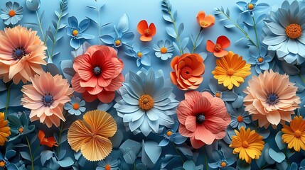 Gradient background that mirrors the colors and transitions seen in a blooming garden filled with diverse and vibrant flowers ,Generative ai, 