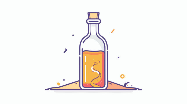 Message in a bottle line icon illustration vector g