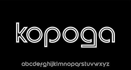 kopoga. modern geometric circular font with rounded edges