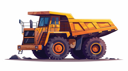 Fototapeta na wymiar Mining truck. cartoon illustration 2d flat cartoon
