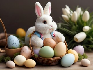 Cute_easter_bunny_with_eggs_and_flowers_with
