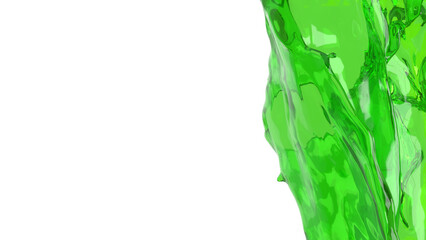 The Green splash  for health or water concept 3d rendering.
