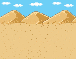 RPG風ドット絵　背景　砂漠